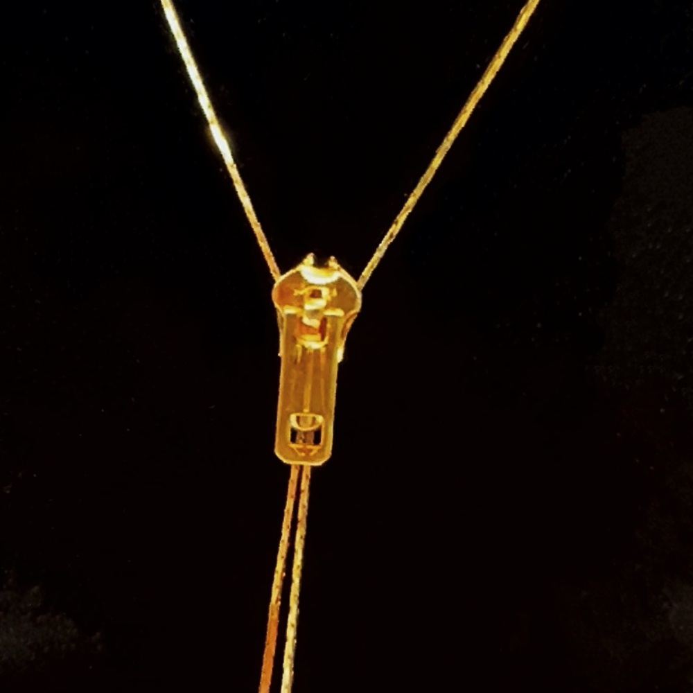 Vintage Adjustable Zipper Lariat Y Necklace - Picture 2 of 5